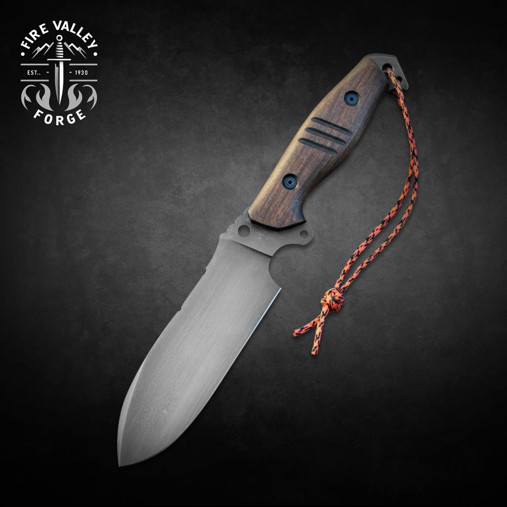 Custom Handcrafted Full Tang 1095 High Carbon Steel Camping Knife by Fire Valley Forge